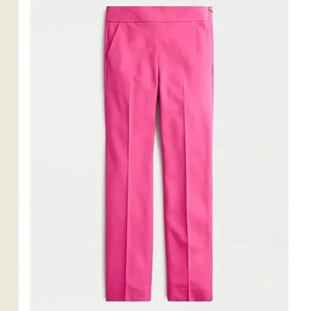 NWT J. Crew Remi Pant Bi-Stretch Cotton Straight leg Pink Business Casual sz 4